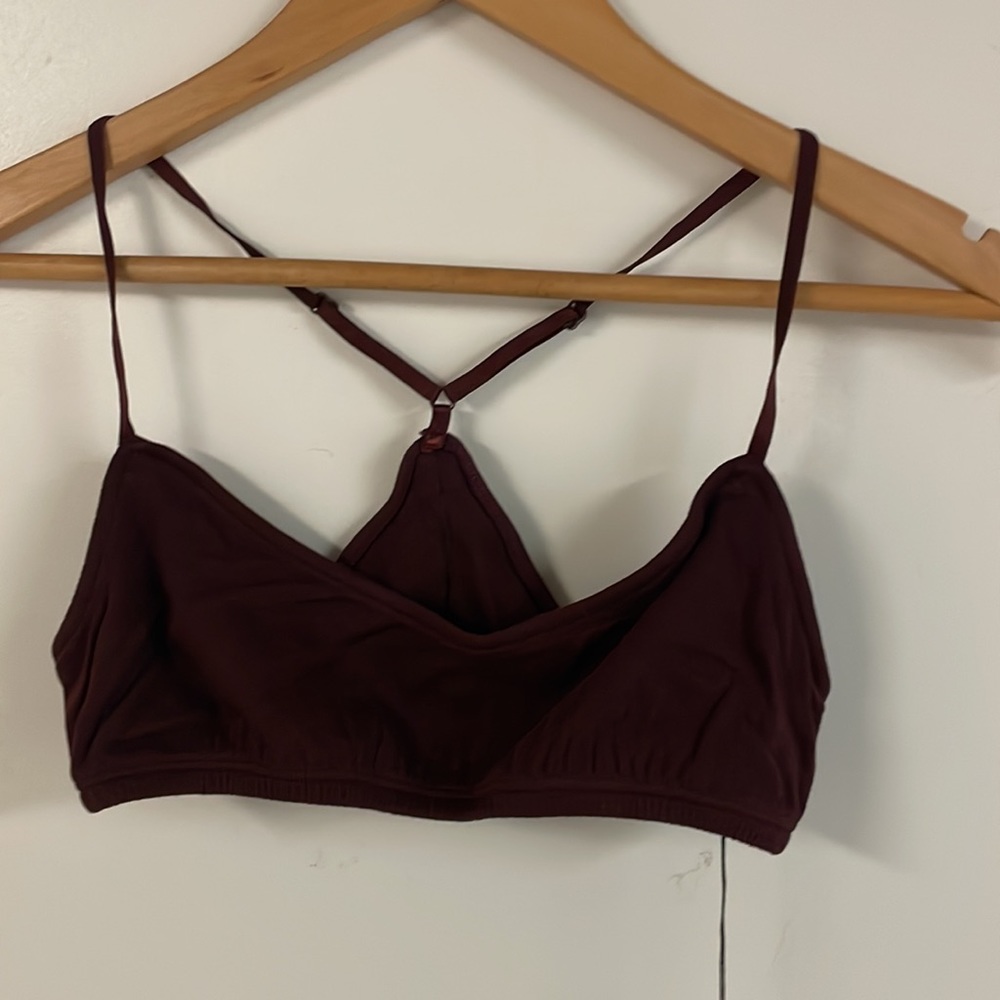 Wine color bralette only hearts nwt